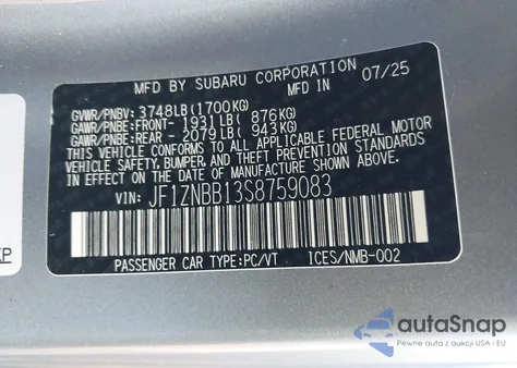 2025 Toyota Gr86 z USA, uszkodzony, nr VIN JF1ZNBB13S8759083